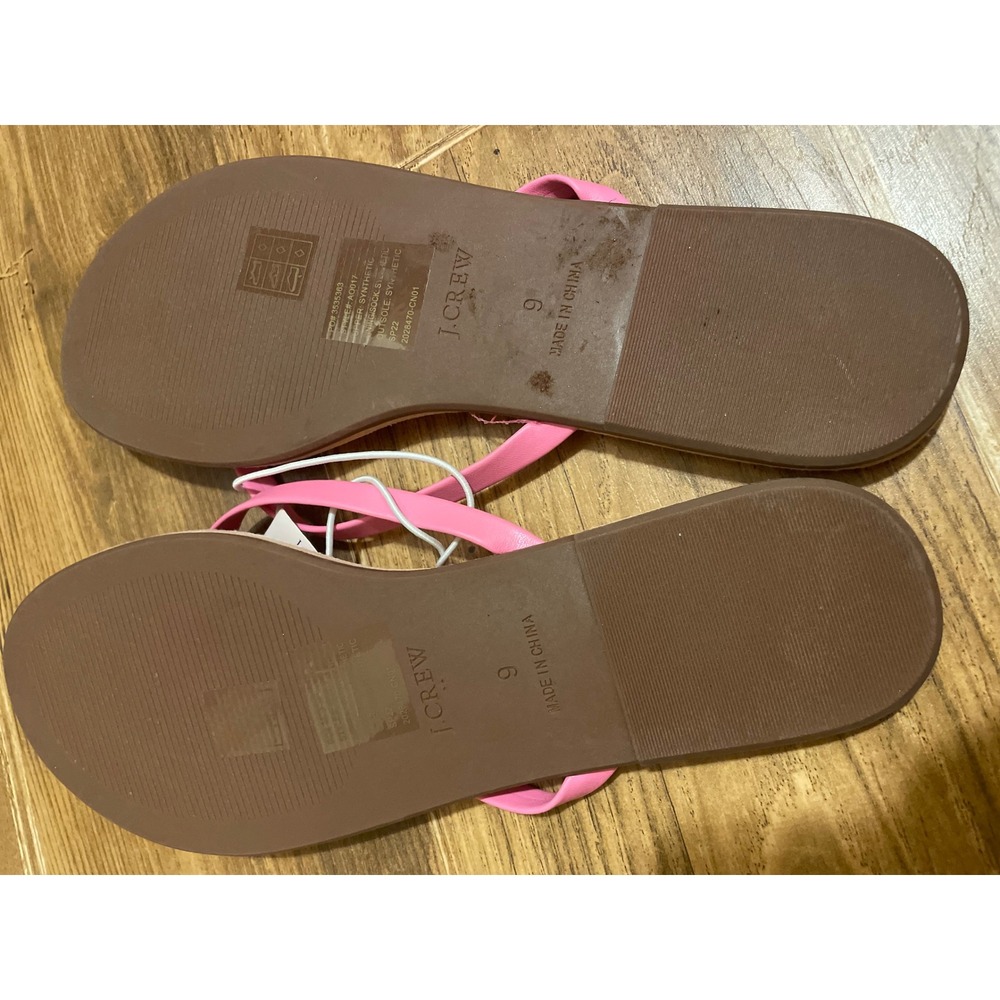 J.Crew Womens Pink Flip Flop Sandals Flat Thong Shoes AO017 PK6358 Size 9 New - Picture 3 of 3